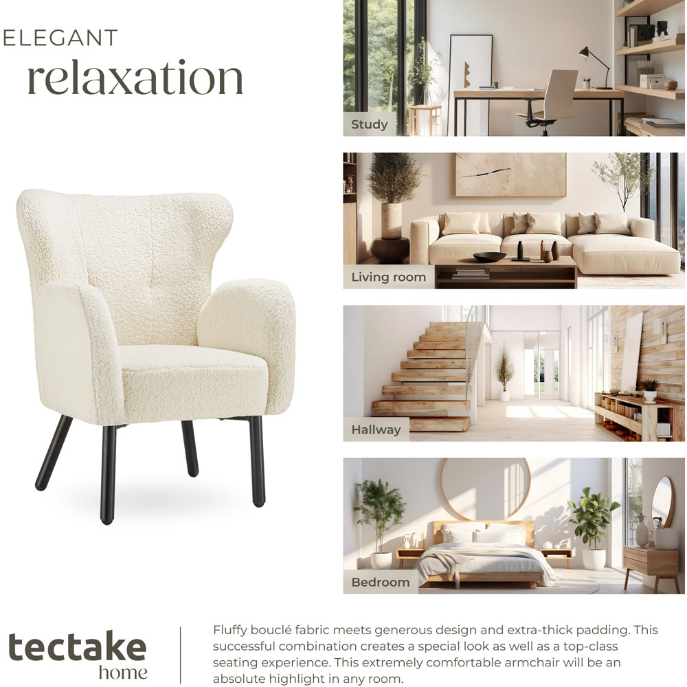 Tectake Vanersborg Padded Boucle Armchair Image 7