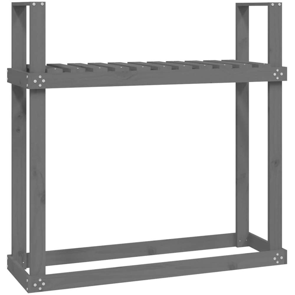 vidaXL Grey Solid Pine Wood Firewood Rack 110 x 35 x 108.5cm Image 1