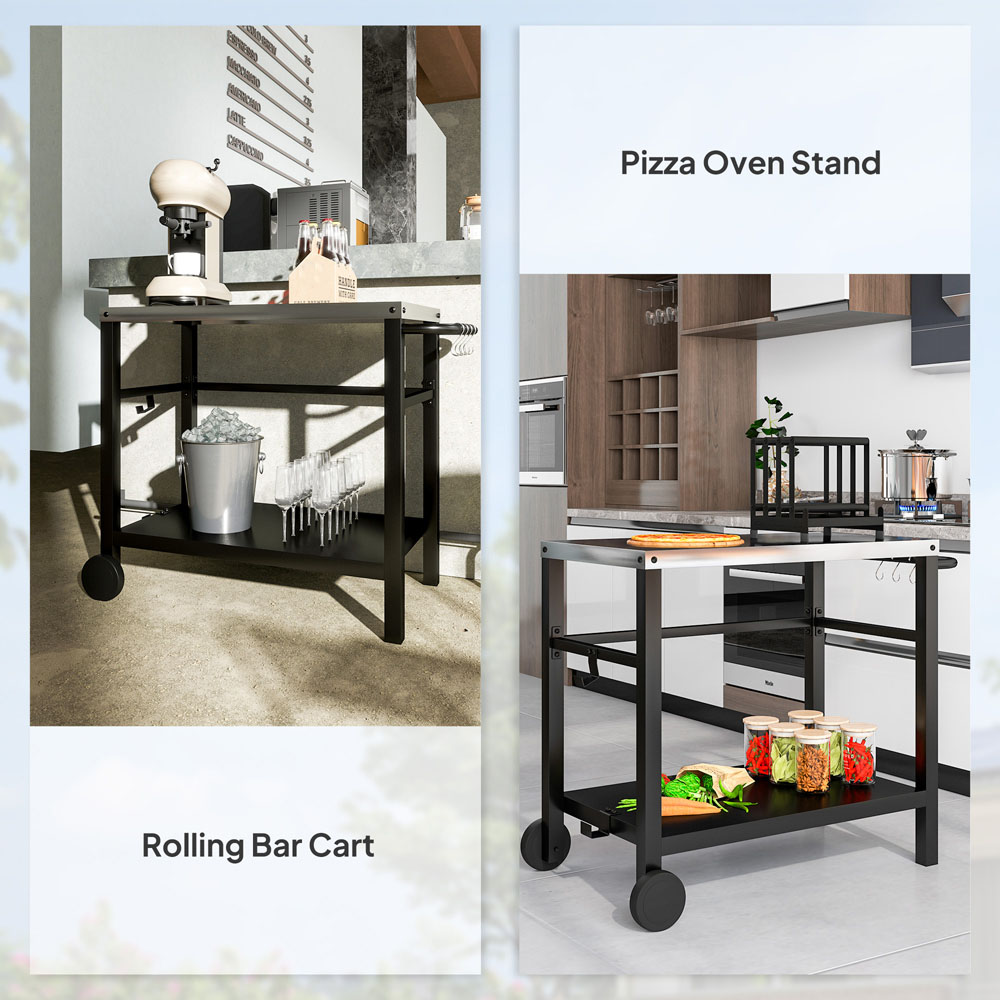 Outsunny Charcoal Grey Barbecue Table with Shelf Image 8