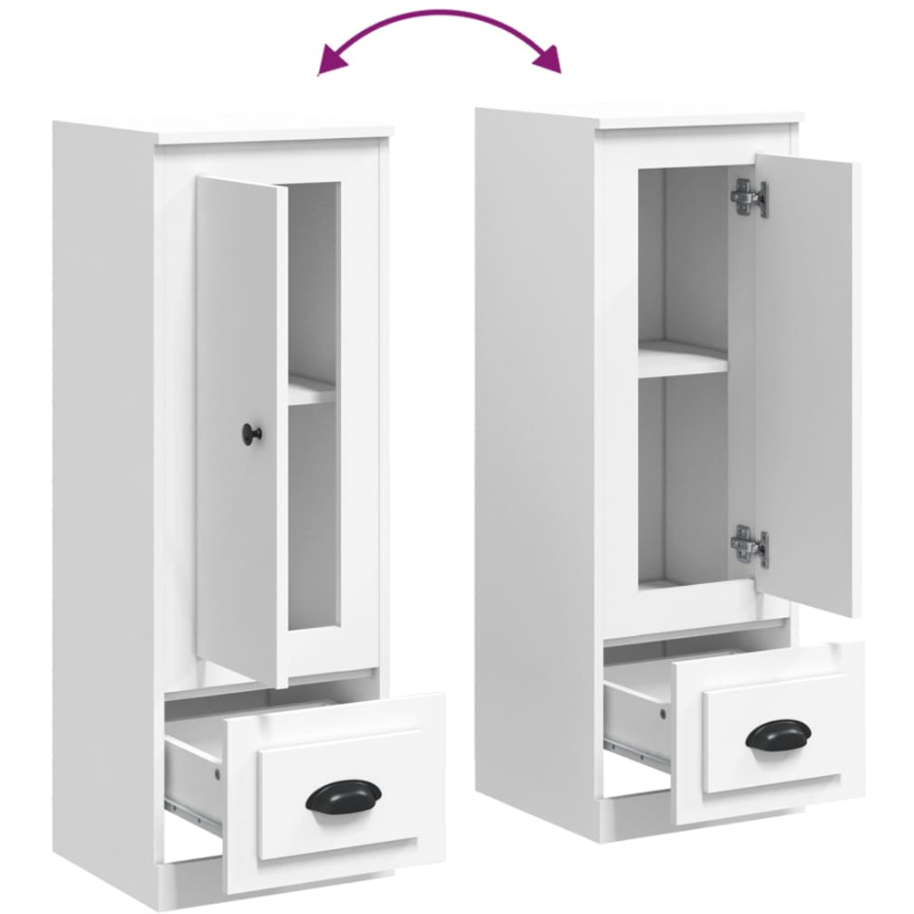 vidaXL Single Door Single Drawer White Highboard Image 7