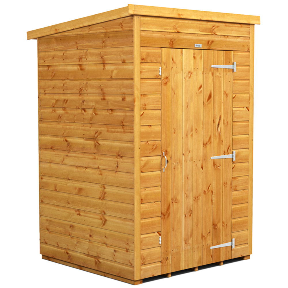 Power Sheds 4 x 4ft Pent Wooden Shed Image 1