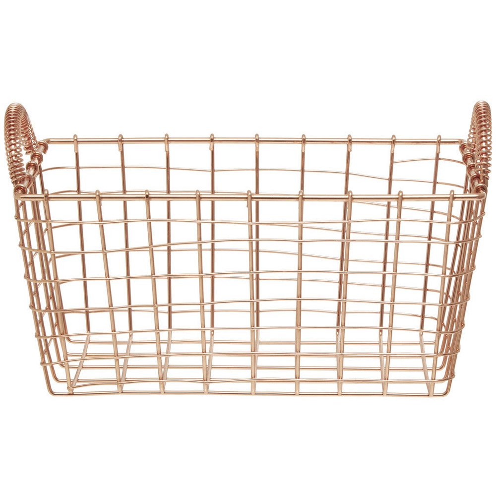 Premier Housewares Vertex Copper Finish Rectangular Basket Image 1