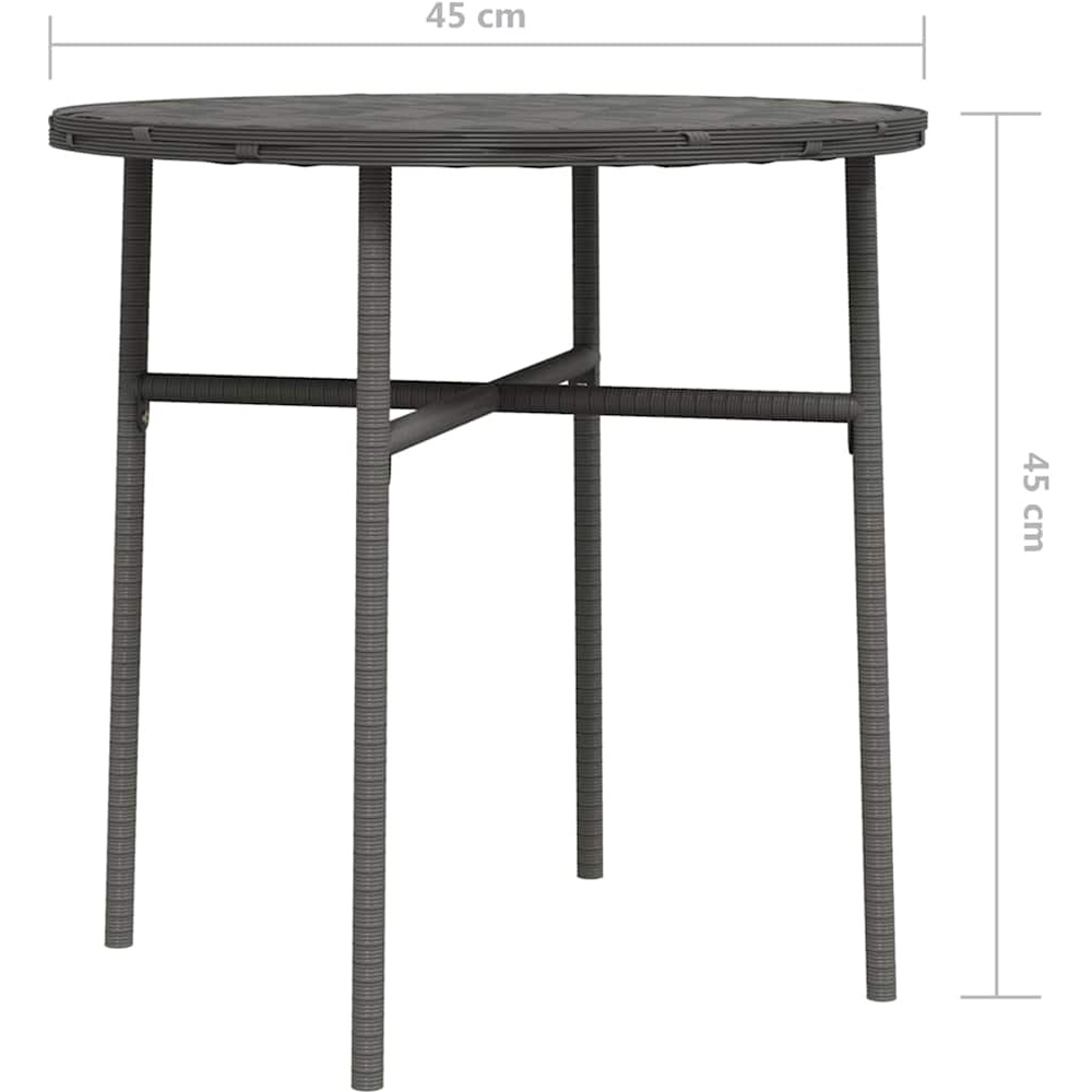 Walplus Grey PE Rattan Steel Coffee Table Image 7