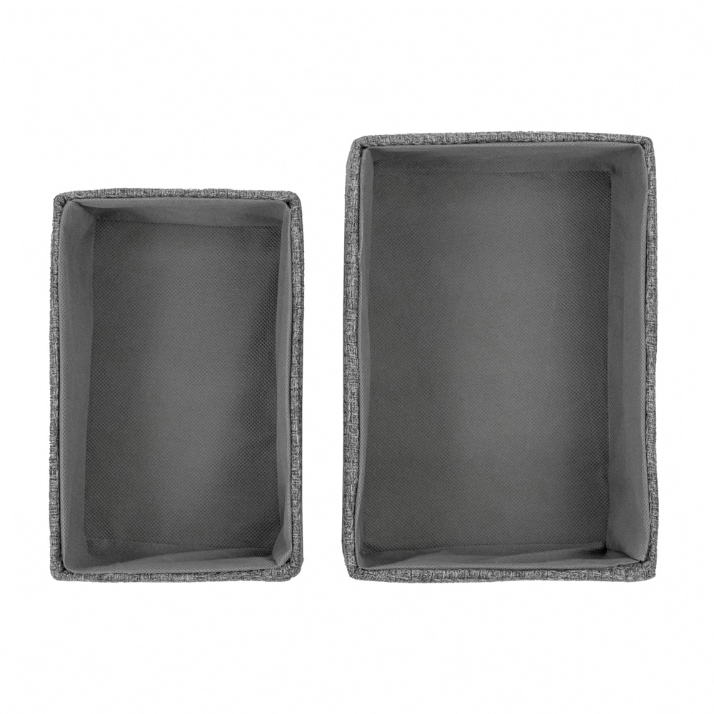 JVL Chroma Grey Rectangular Storage Basket 2 Pack Image 3