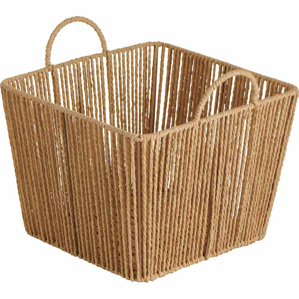 Wilko Natural Paper Rope Cube Basket 3 Pack Image 4
