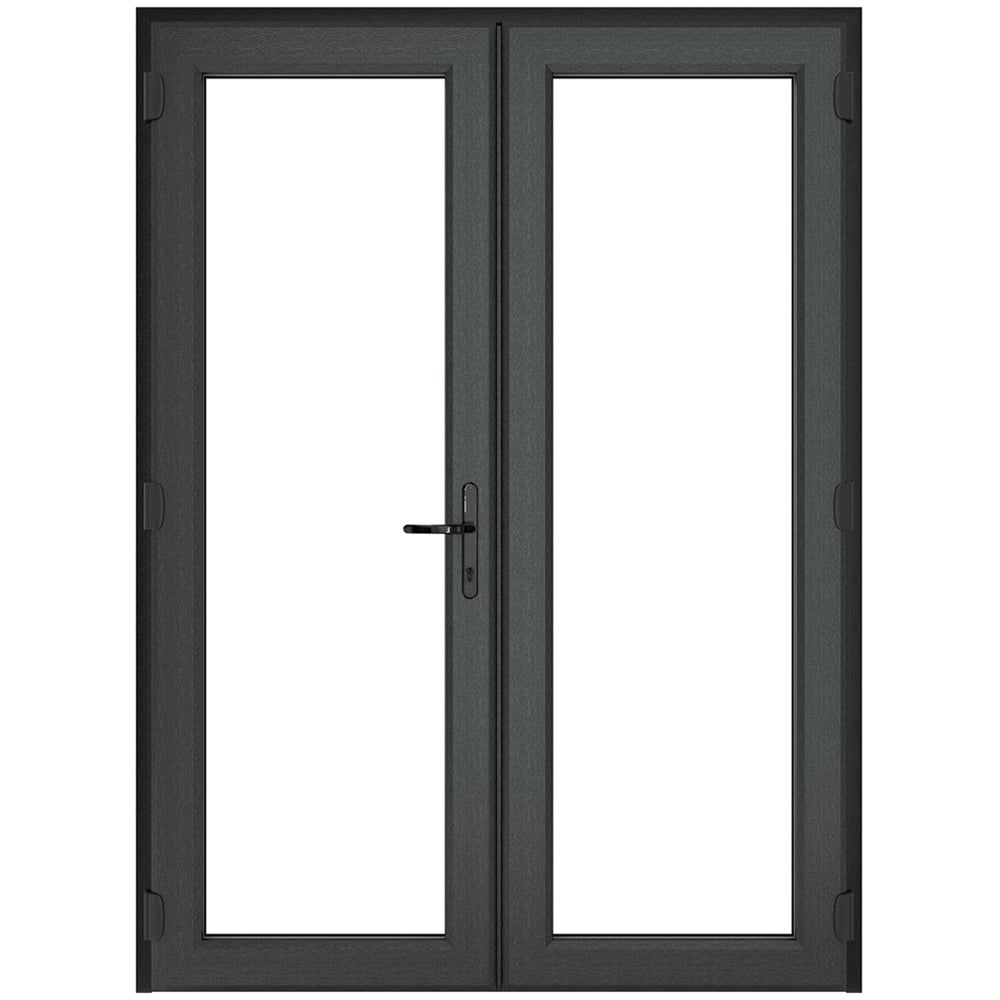 Crystal uPVC Triple Glazed French Door Left hand master Grey White Clear Glass 1590x2055mm Image 1