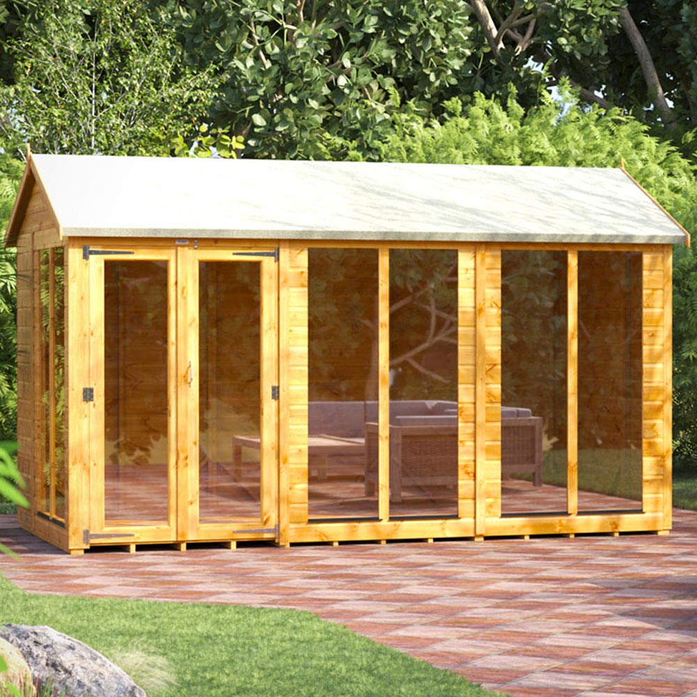 Power Sheds 12 x 6ft Double Door Apex Traditional Summerhouse Image 2