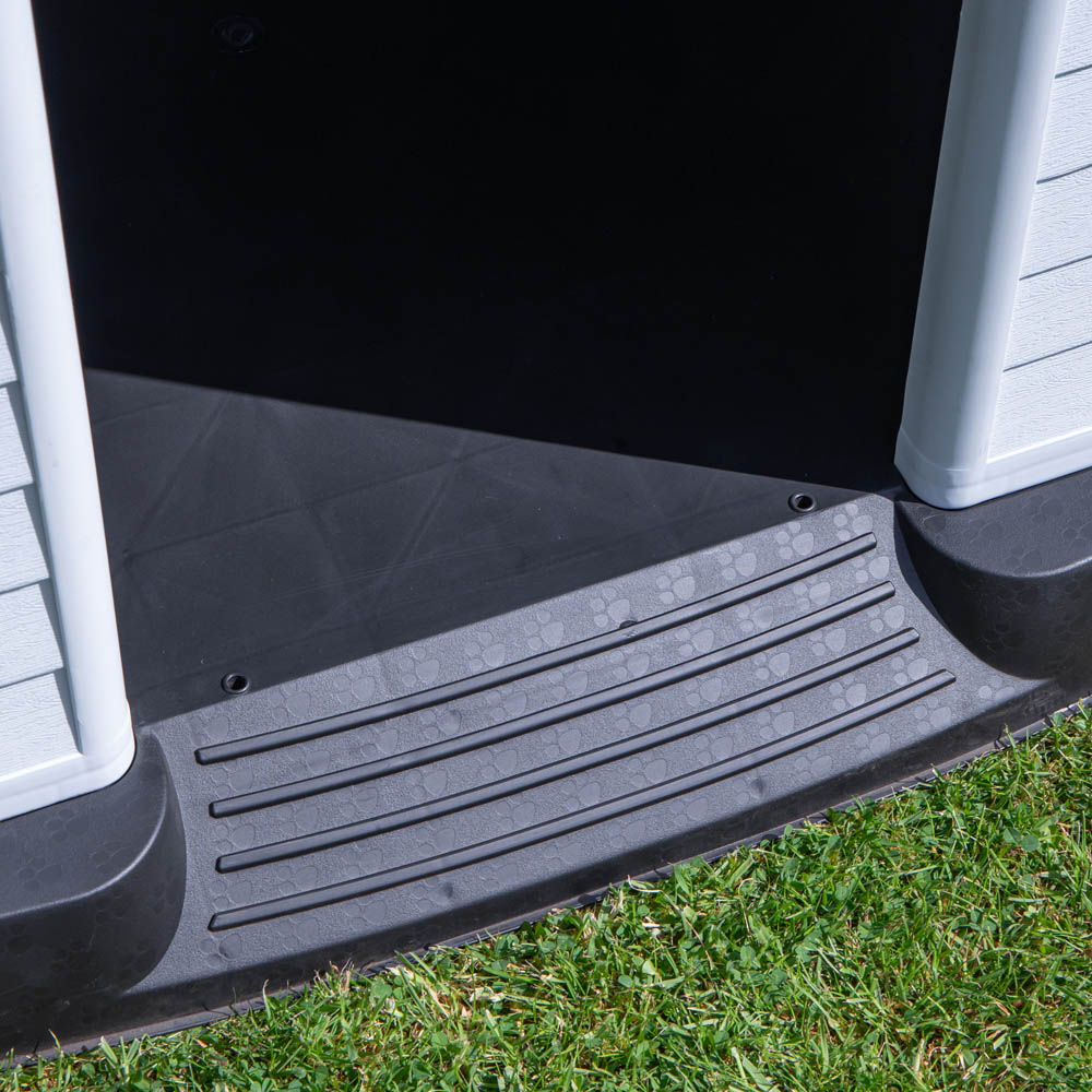 Samuel Alexander Small Grey Outdoor Plastic Dog House with Raised Bed 82 x 76cm Image 7