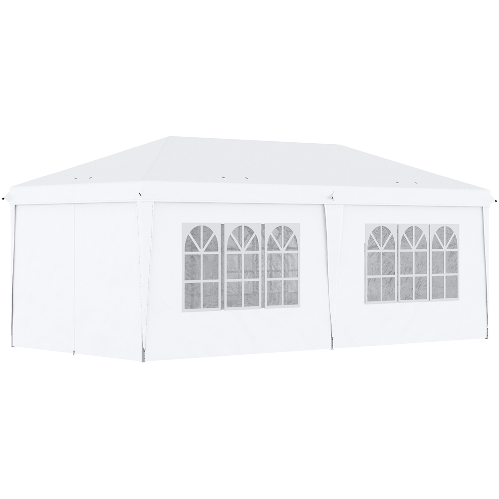 Outsunny 6 x 3m Silver Marquee Pop Up Gazebo with Sides and Windows Image 2