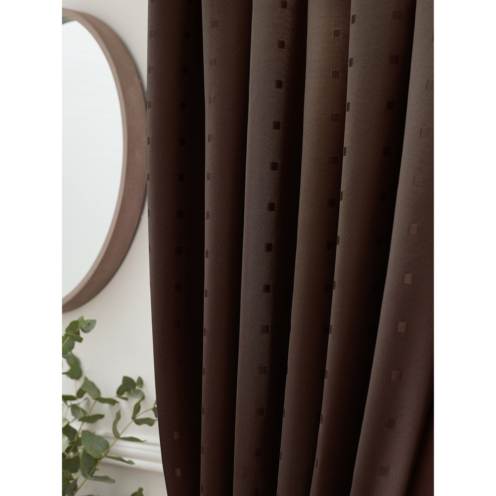 Alan Symonds Madison Chocolate Ring Top Curtain 168 x 137cm Image 4
