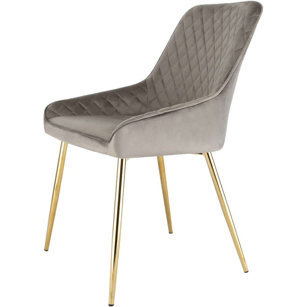 Home Garden Direct Hamilton Set of 2 Grey Velvet Dining Chairs Image 2