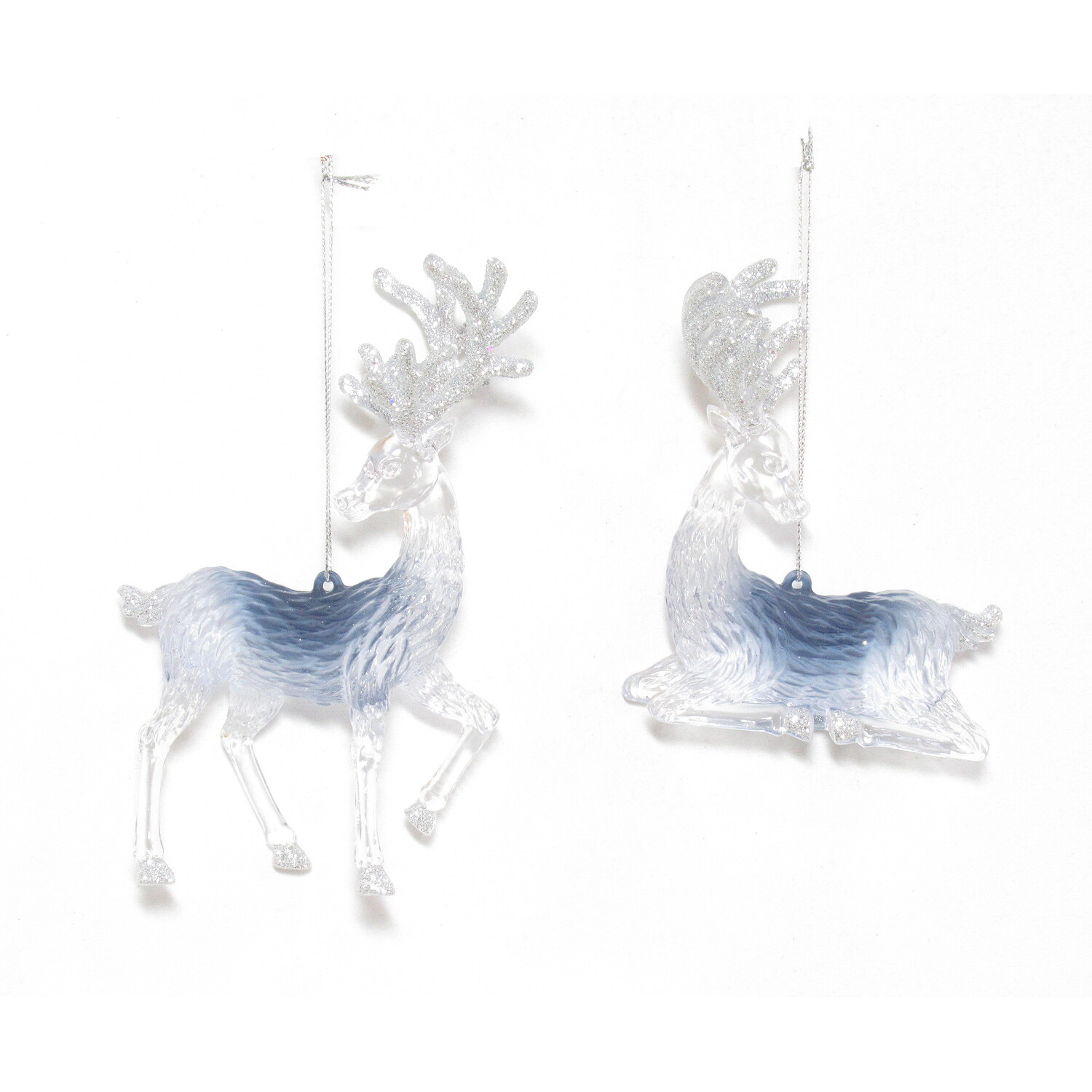 Frosted Blue Reindeer White and Blue Image