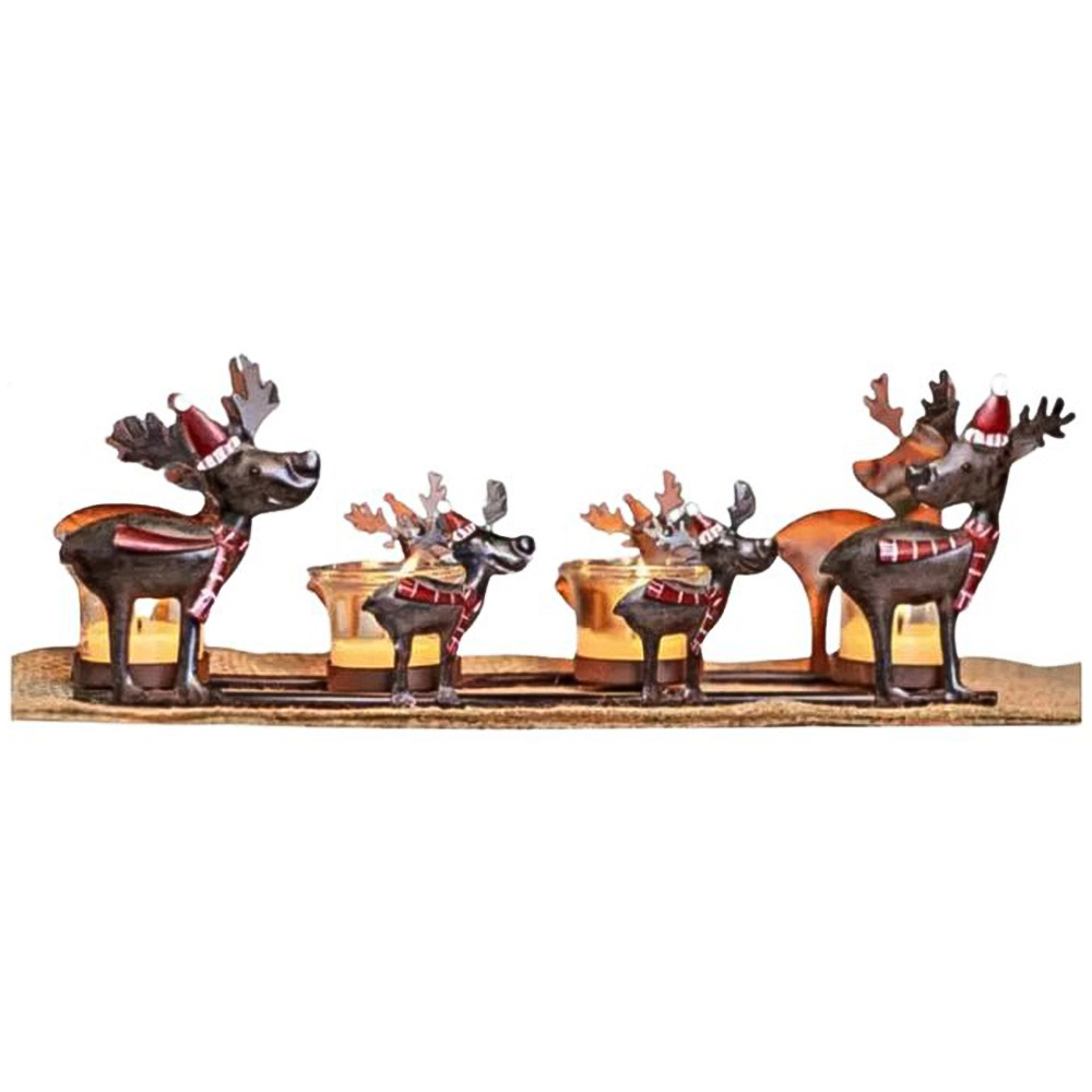 Marco Paul Reindeer Tea Light Gass Holder Image 1
