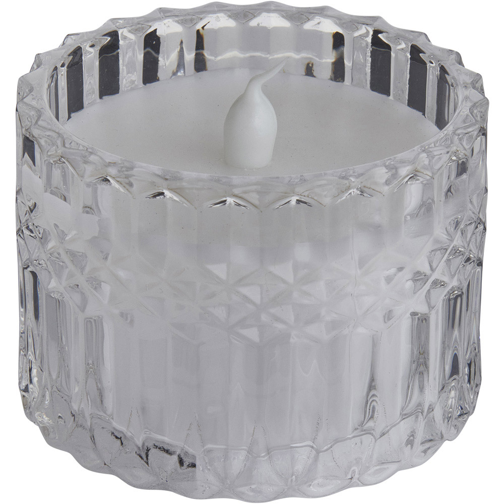 Wilko Clear Glass LED Candle Jar Image 2
