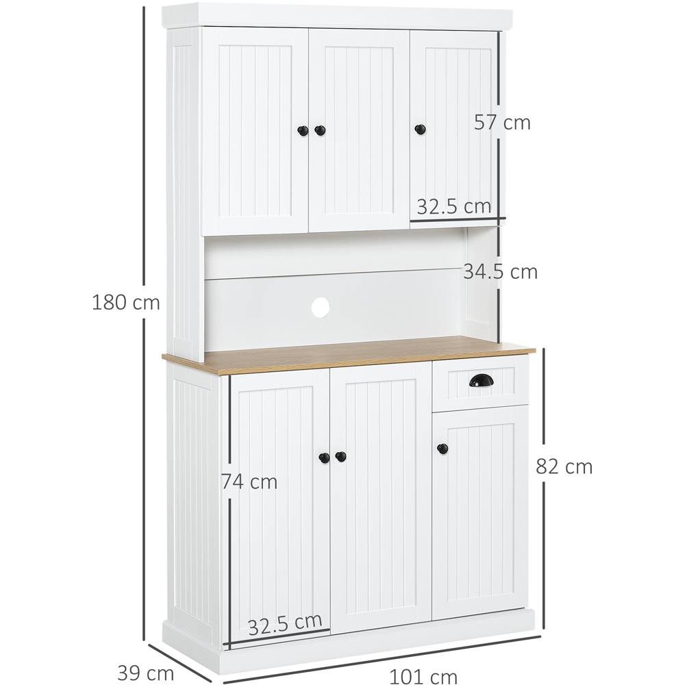 Portland 6 Door Single Drawer White Kitchen Storage Cabinet Image 8