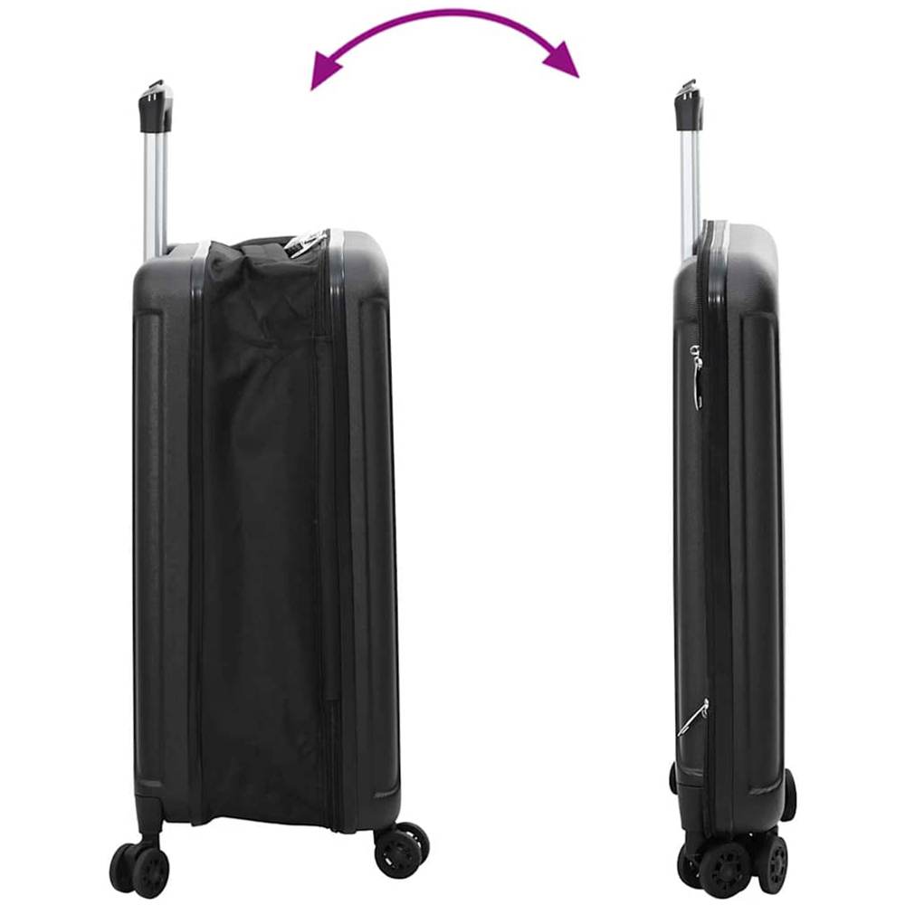 vidaXL 20 inch Black Rectangular Travel Bag Image 7