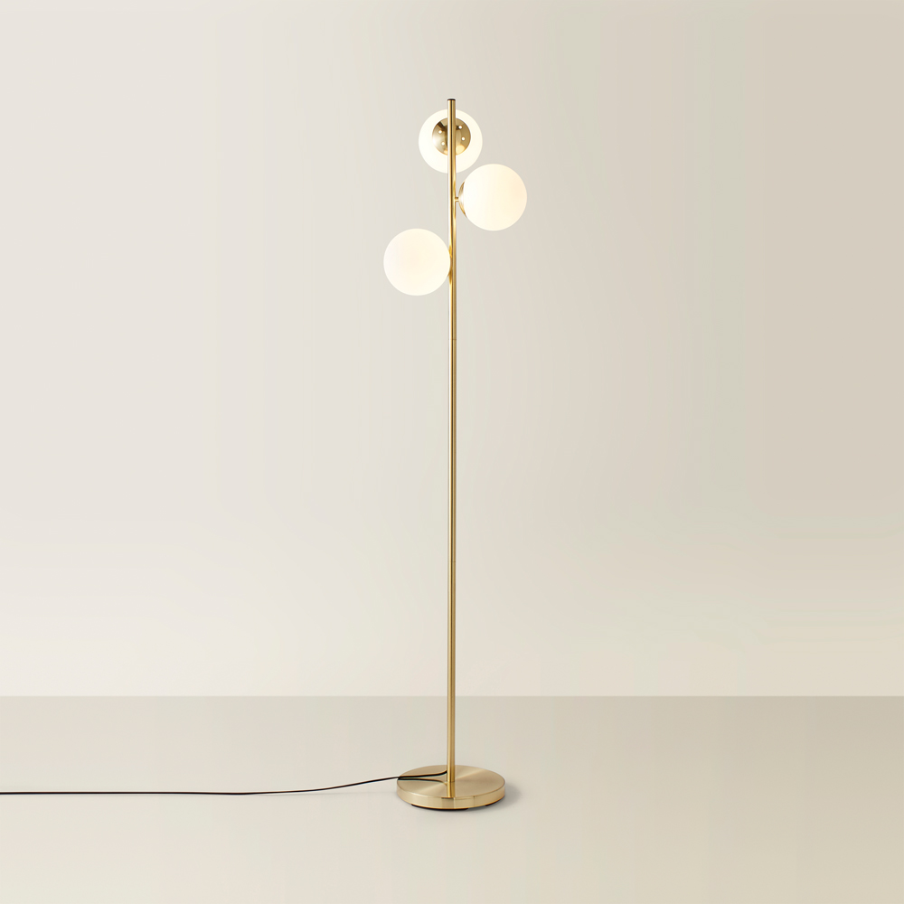 ValueLights Jas Brushed Gold Metal LED Floor Lamp Image 3