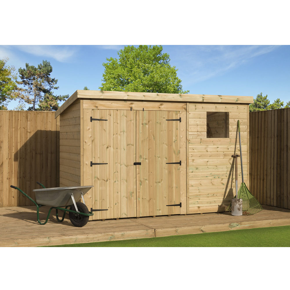 Empire Sheds 4000 10 x 7ft Double Door Tongue and Groove Pent Garden Shed Image 2