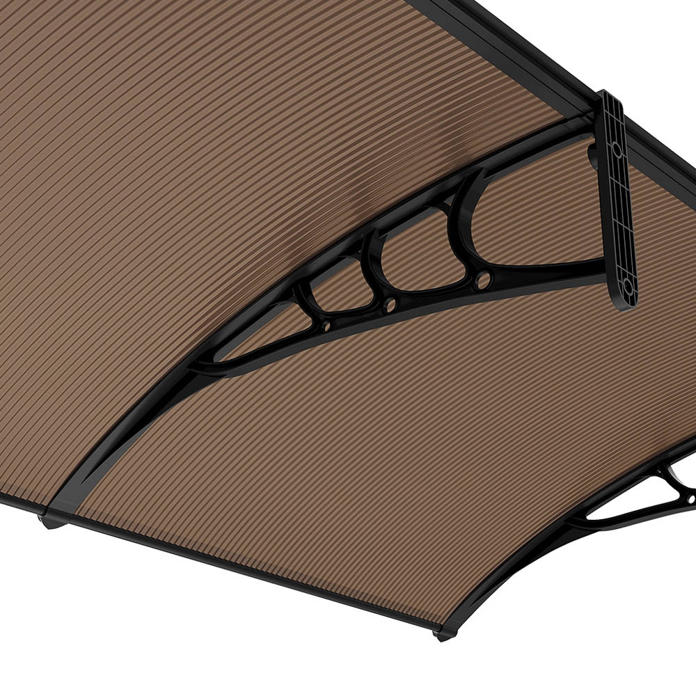 Living and Home Large Brown Curved Door Window Canopy Image 3