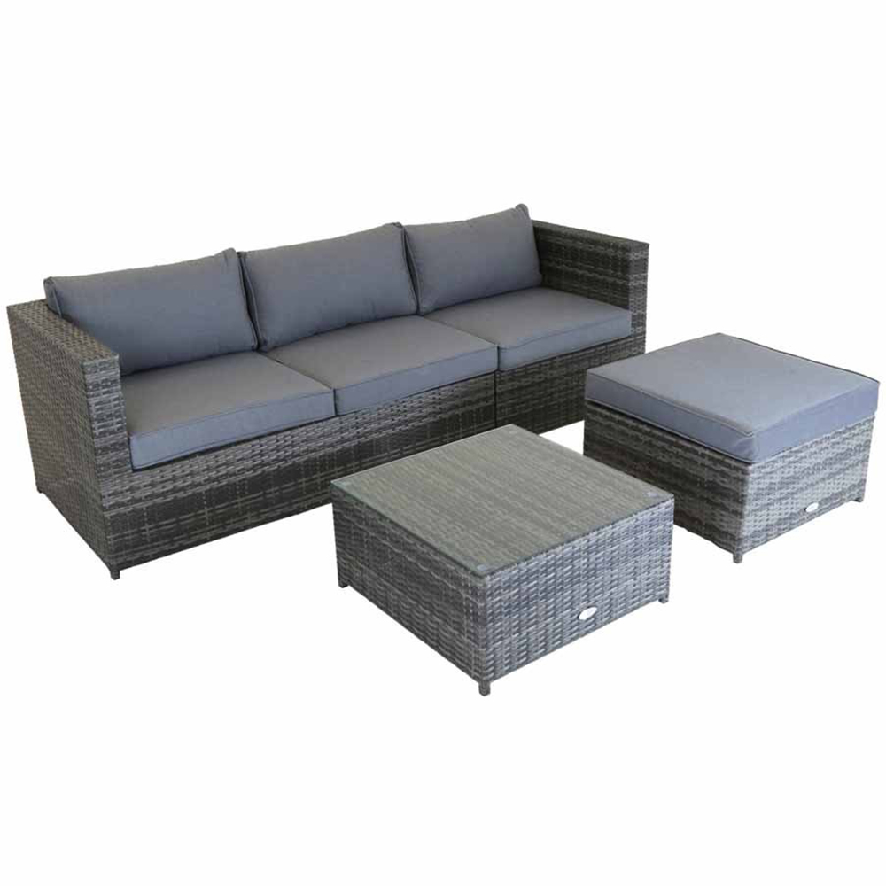 Charles Bentley 4 Seater Grey Corner Sofa Lounge Set Image 4