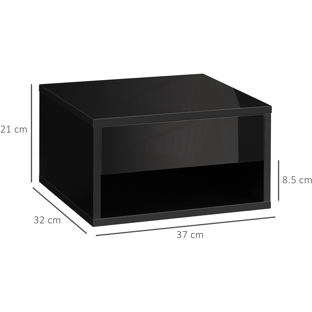 HOMCOM Black High Gloss Bedside Table Set of 2 Image 8