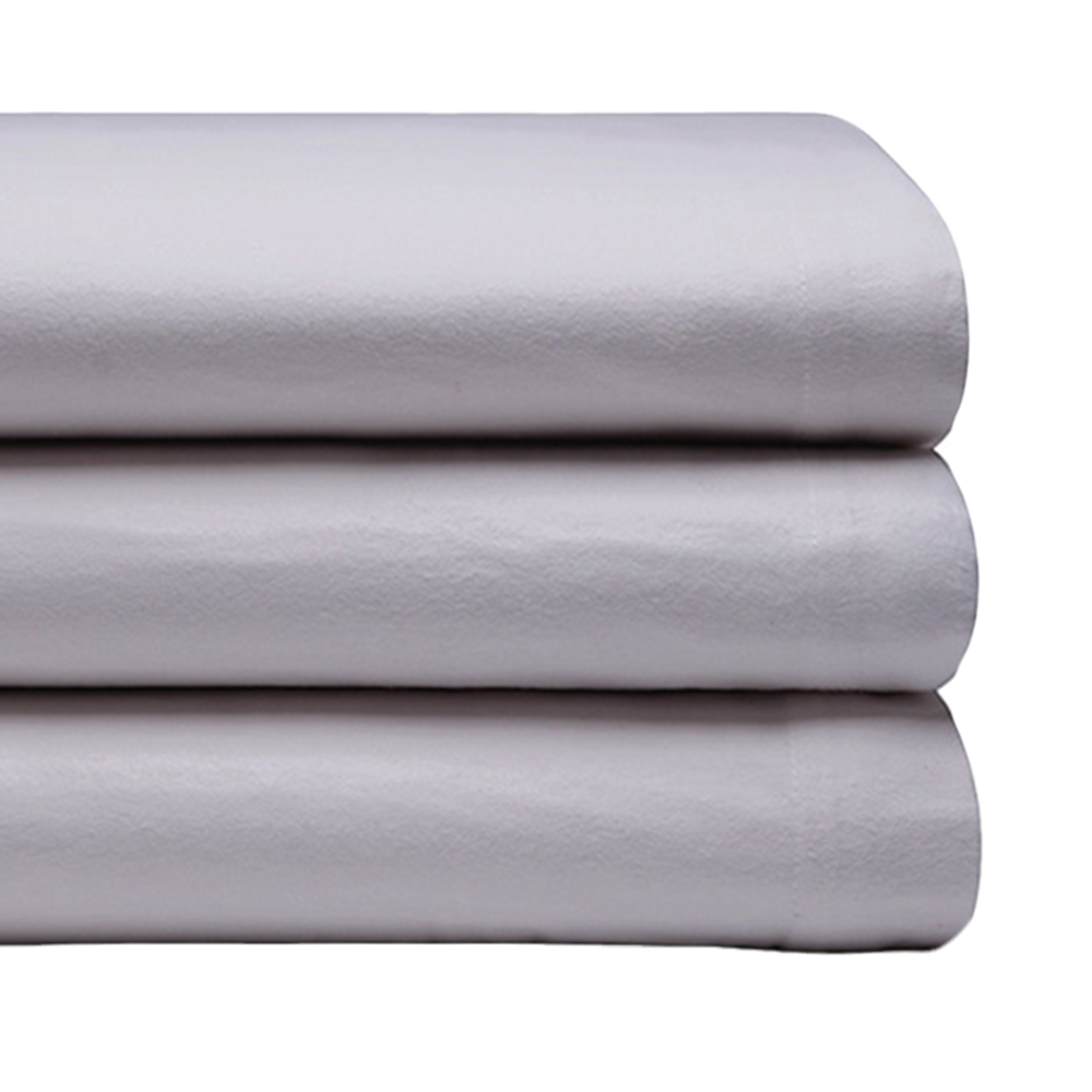 Serene Single Heather Brushed Cotton Flat Bed Sheet Image 3