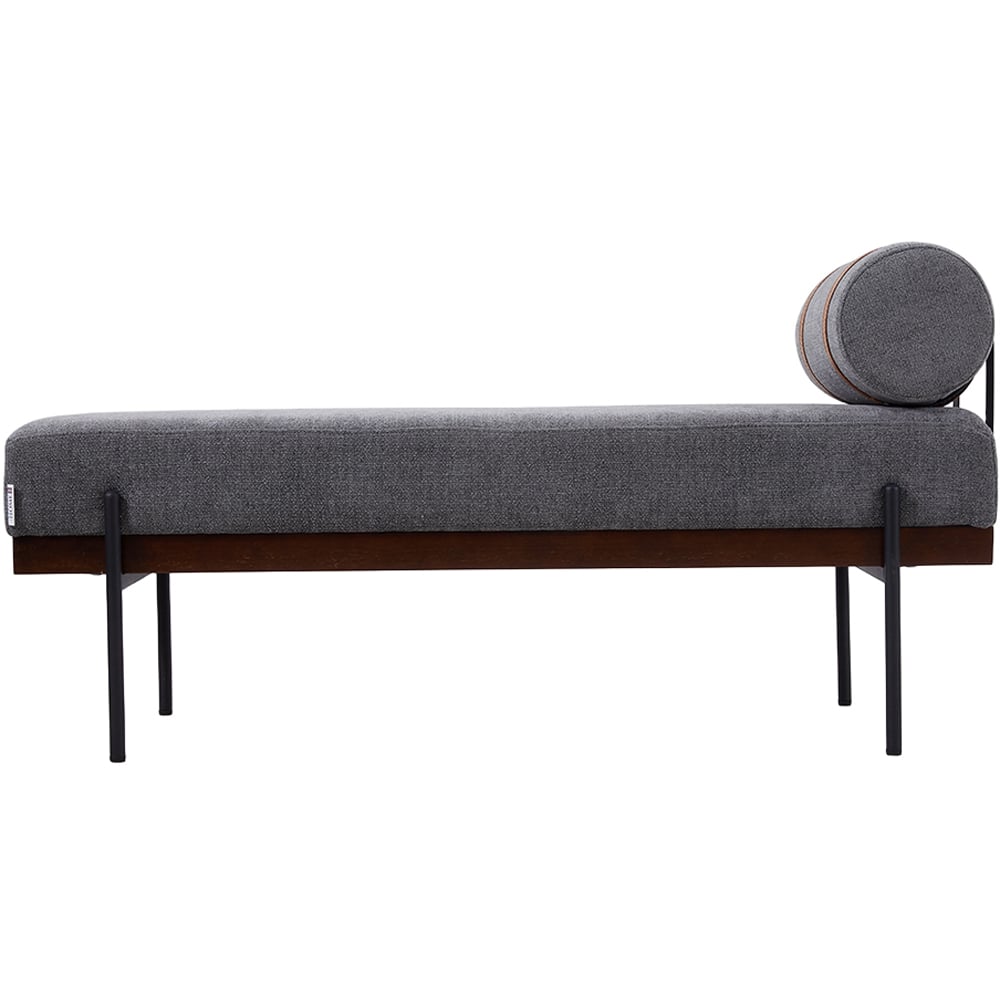 Living and Home 2 Seater Dark Grey Cylindrical Bolster Chaise Lounge Bench Image 3
