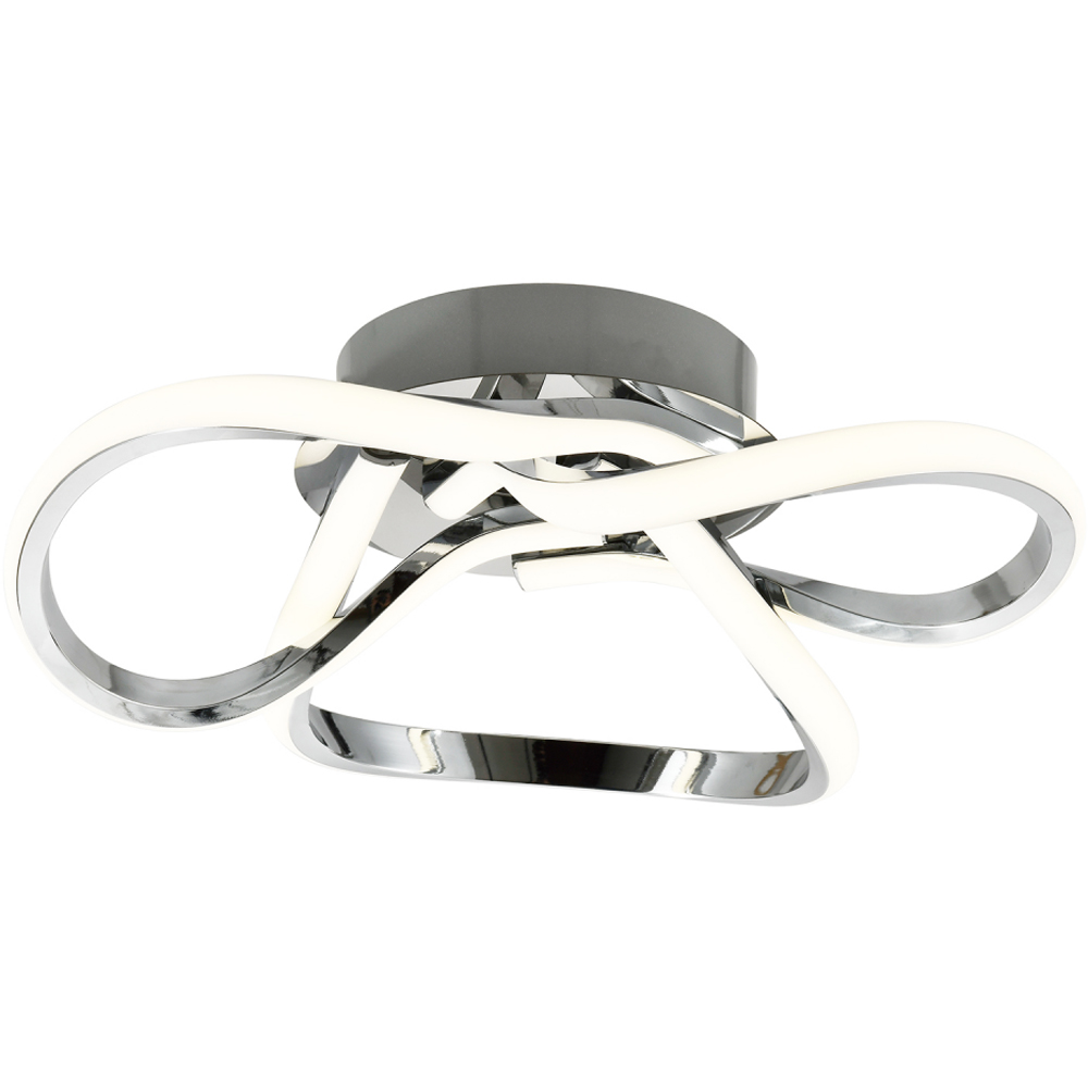 Happy Homewares Polished Chrome Looping Strips Flush LED Powered Ceiling Light Image 5