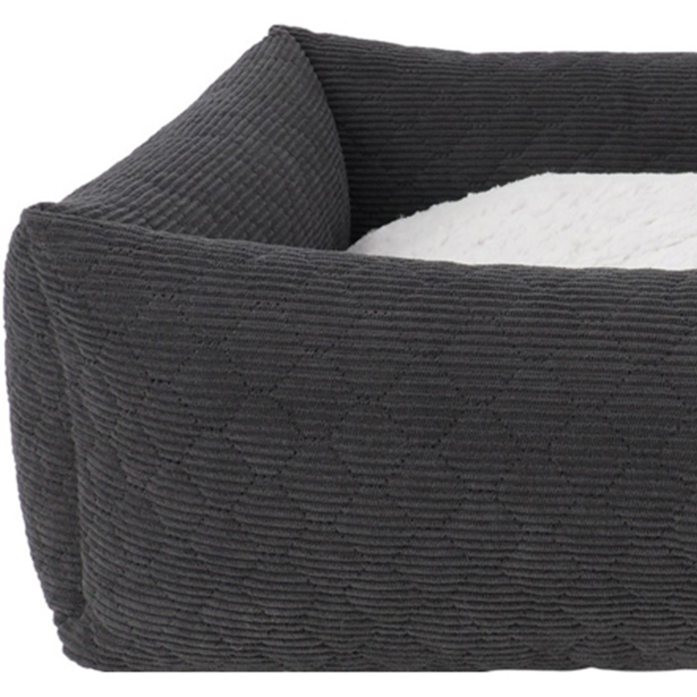 Snug & Cosy Lush Large Charcoal Rectangle Pet Bed Image 2