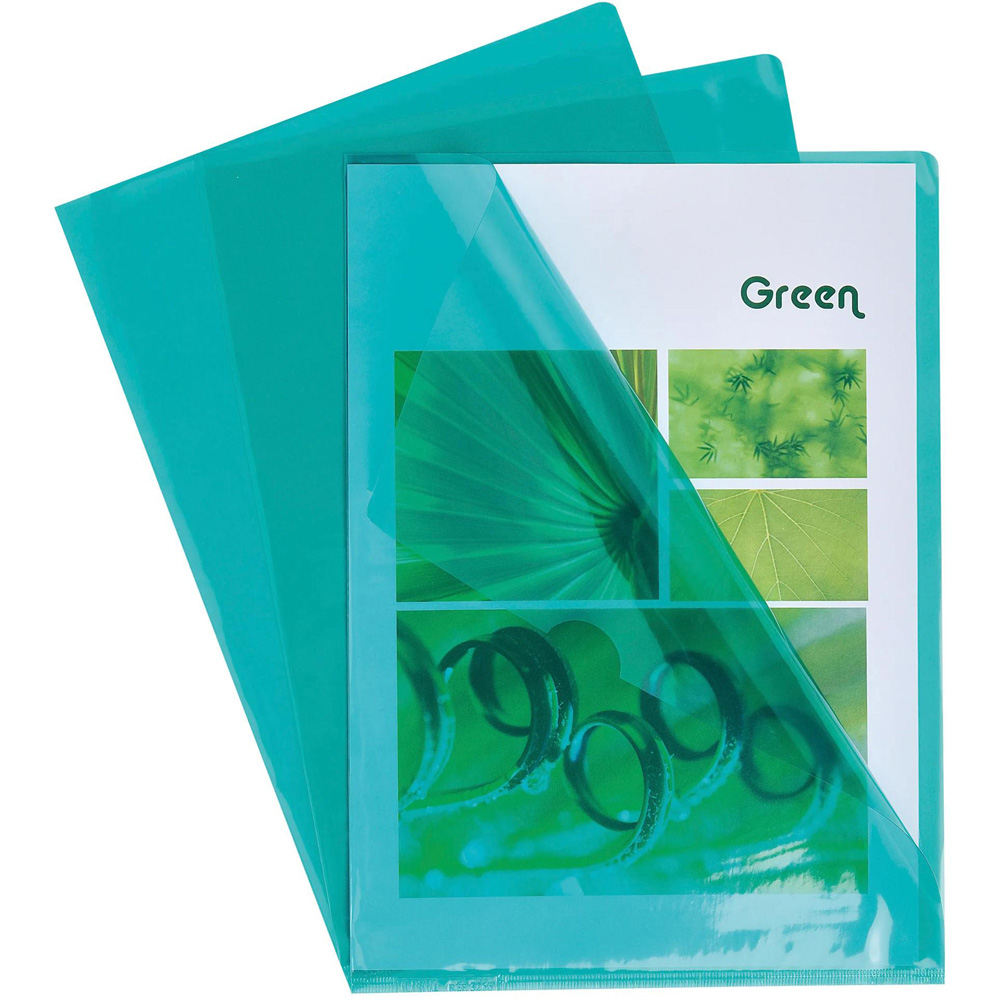 Exacompta A4 Green PVC Cut Flush Folder 10 Pack Image 4