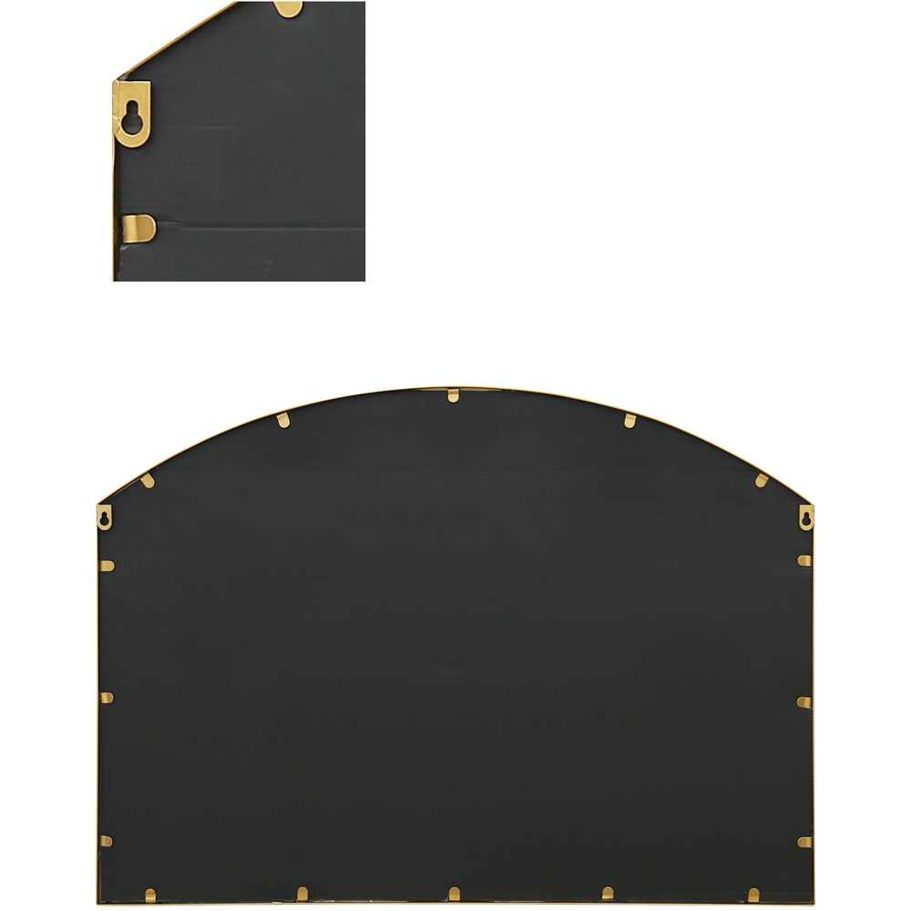 The Arcus Gold Arched Metal Over Mantle Wall Mirror 90 x 65cm Image 4