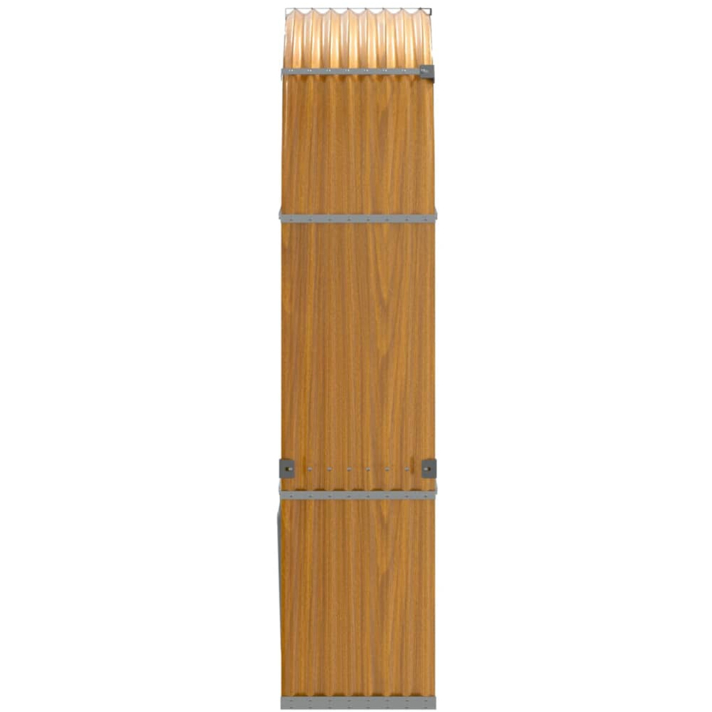 vidaXL Brown Galvanised Steel Firewood Log Holder 210 x 120 x 45cm Image 4