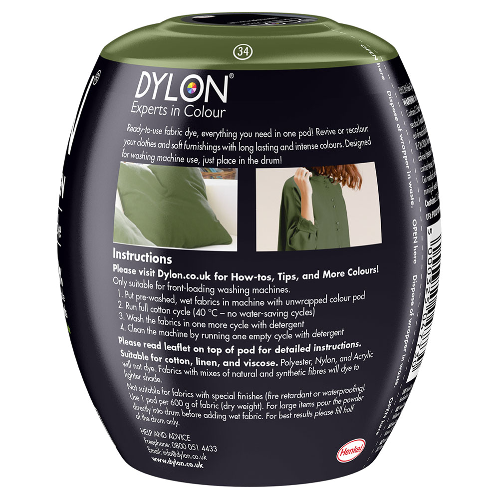 Dylon Olive Green Fabric Dye Pod 350g Image 2