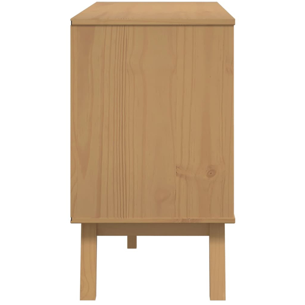 vidaXL Olden 2 Door White and Brown Solid Pine Wood Sideboard Image 7