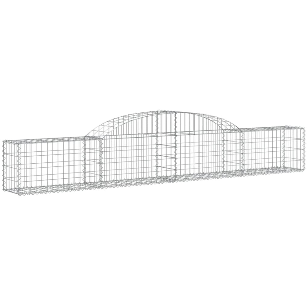 vidaXL Silver Galvanised Iron Arched Gabion Basket 300 x 30 x 40/60cm Image 1