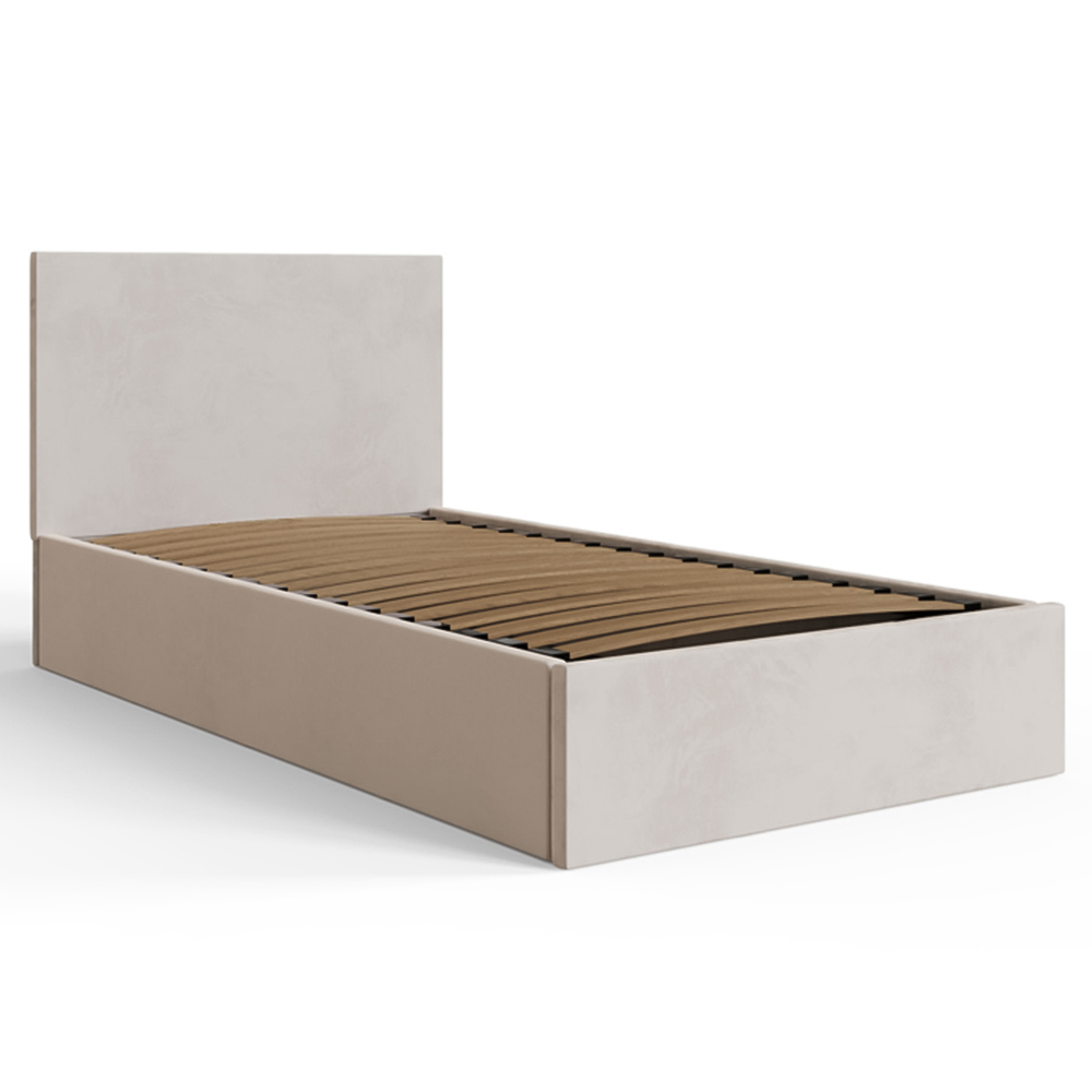 GFW Single Natural Velvet End Lift Ottoman Bed Image 4