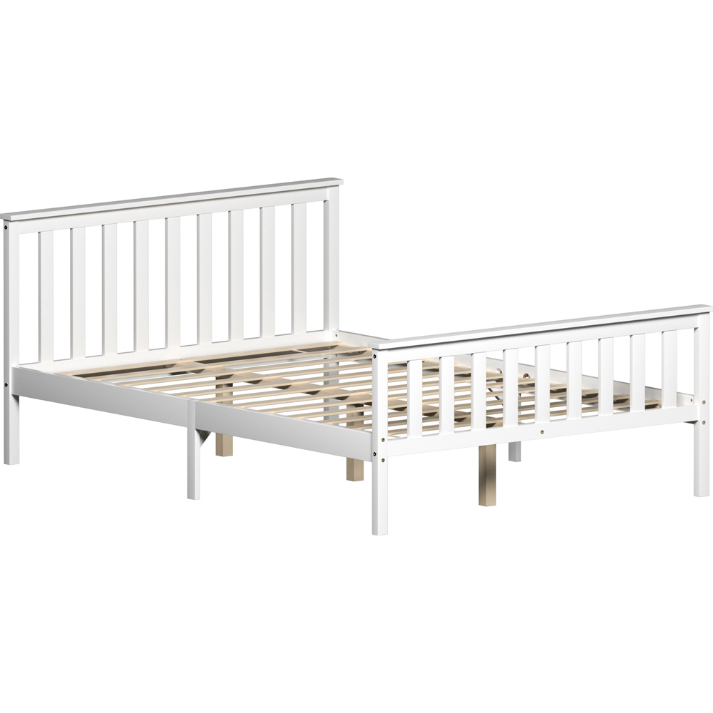 Vida Designs Milan Double White High Foot Wooden Bed Frame Image 2