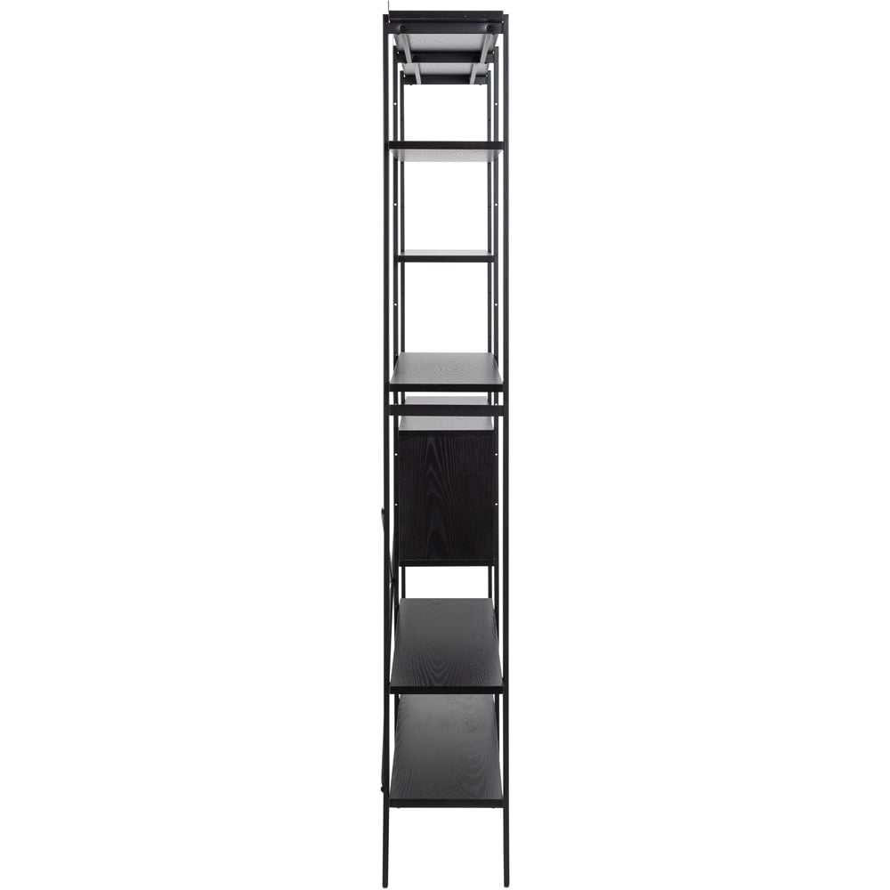 Florence Angus Single Door 5 Shelf Black Bookcase Image 3