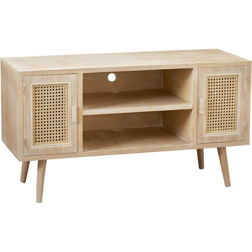 Toulouse 2 Door 2 Shelf Light Oak Effect TV Unit Image 2