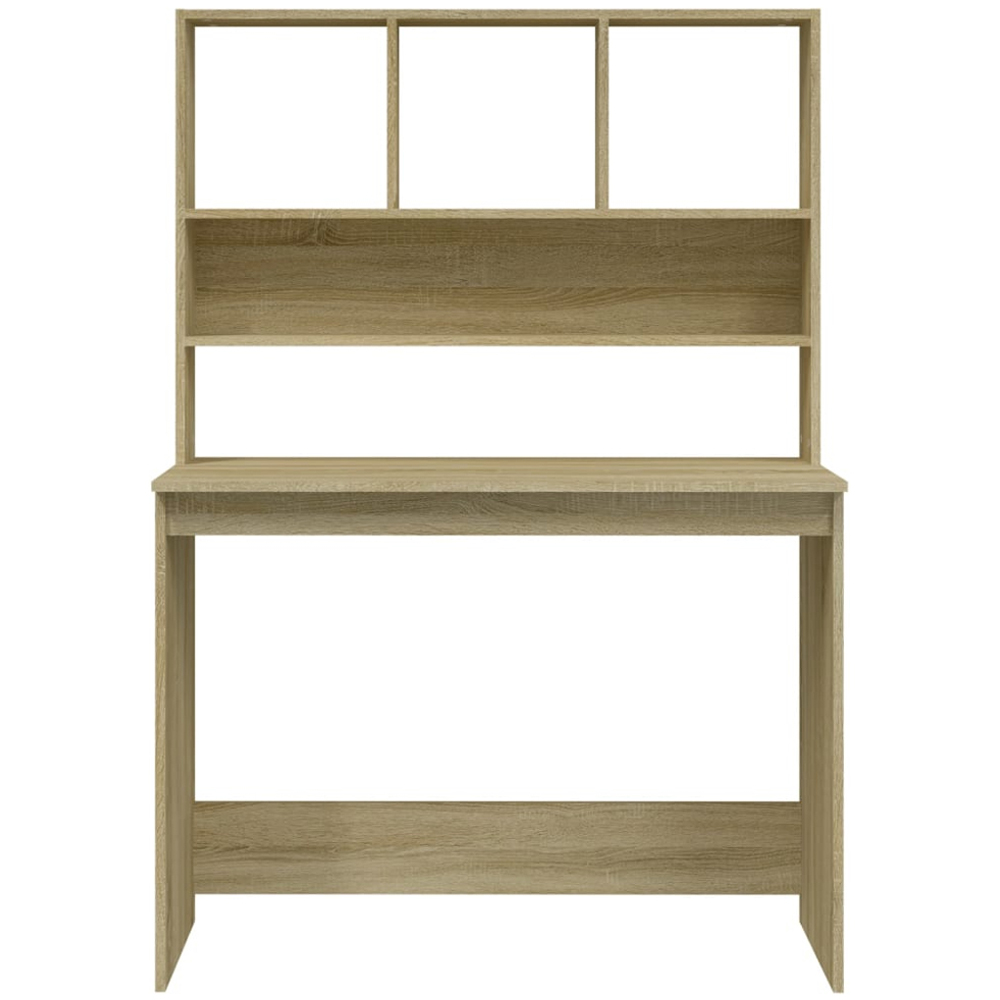 vidaXL 4 Shelf Study Desk Sonoma Oak Image 4