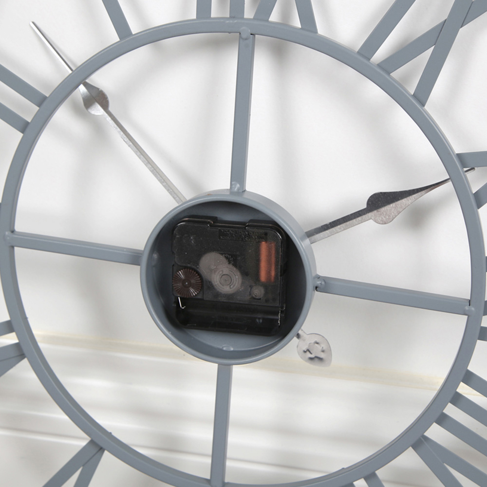 EOS Grey Skeleton Wall Clock with Roman Numerals 40cm Image 7
