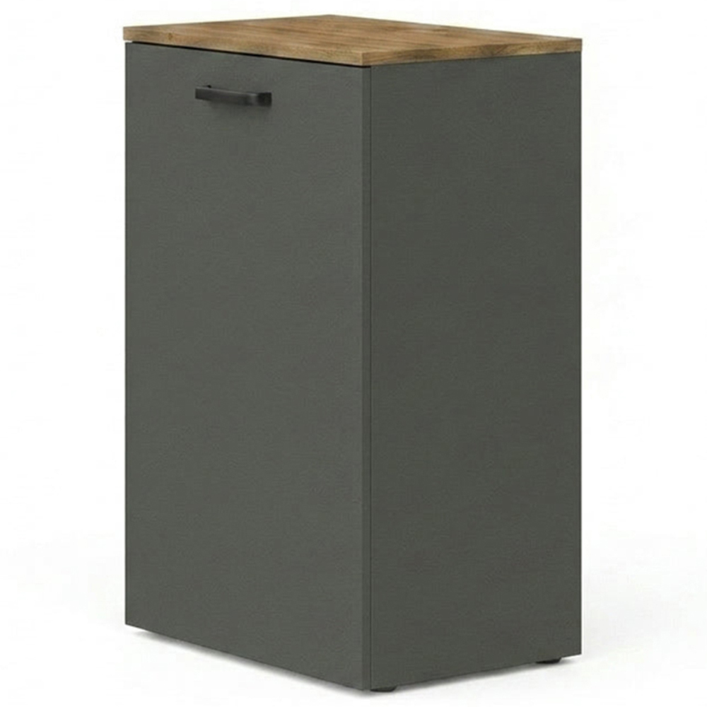 Shefa Line Flexi 2-in-1 2 Shelf Folding Computer Desk Graphite and Wotan Oak Image 3