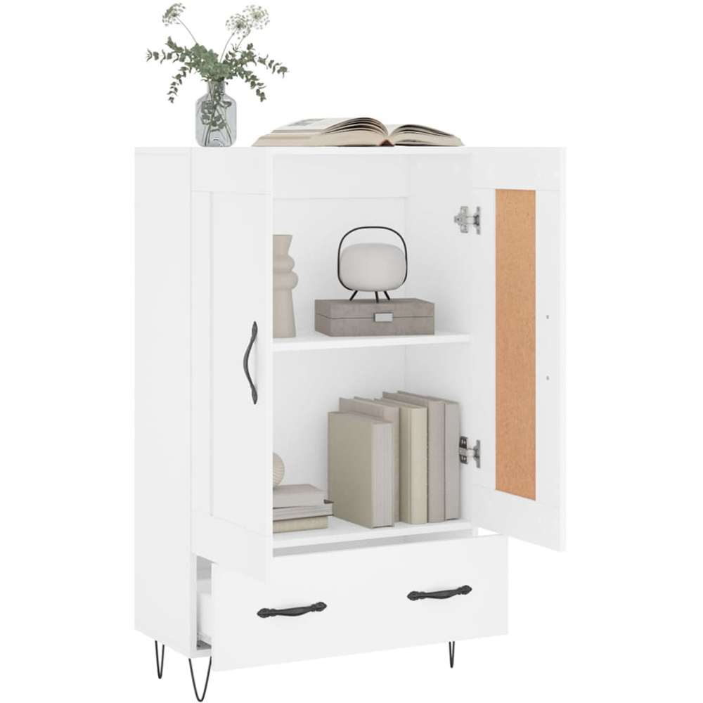 vidaXL 2 Door Single Drawer White Highboard Image 4