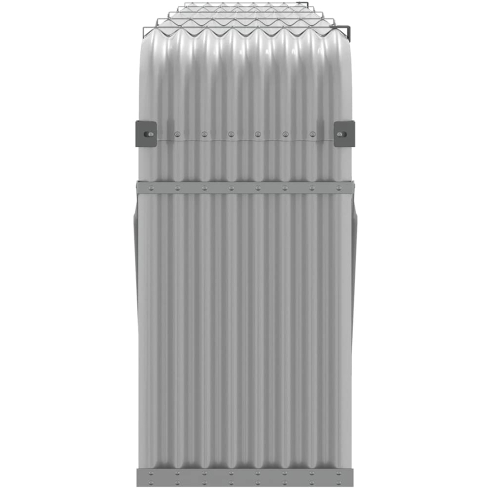 vidaXL Grey Galvanised Steel Firewood Log Holder 100 x 300 x 45cm Image 4
