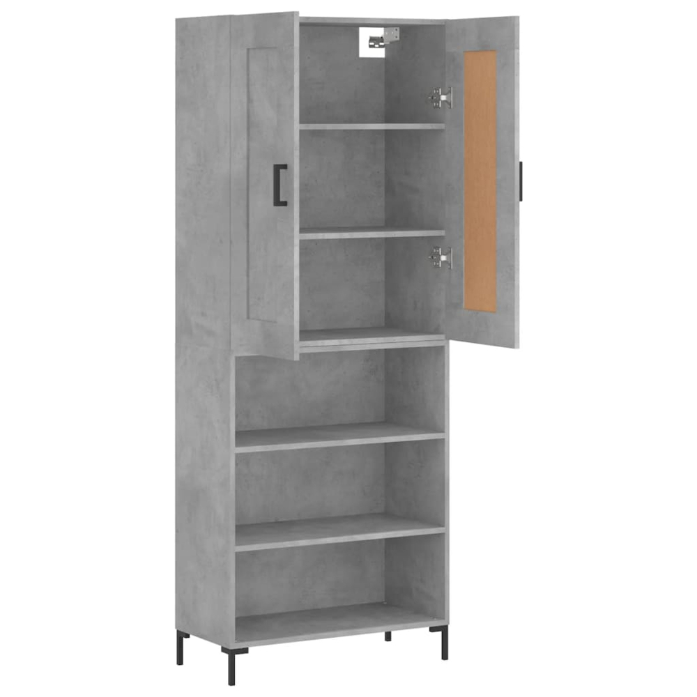 vidaXL Single Glass Door 3 Drawer Grey Sonoma Highboard Image 4