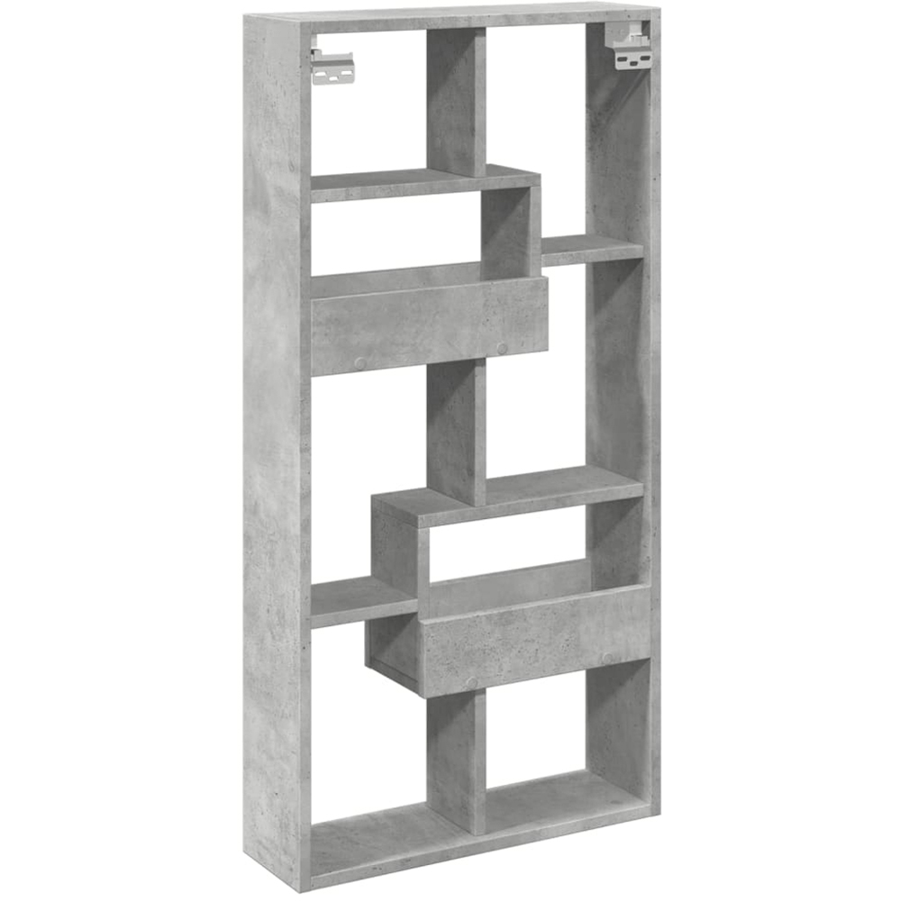 vidaXL 8 Shelf Grey Sonoma Floating Wall Cabinet Image 5