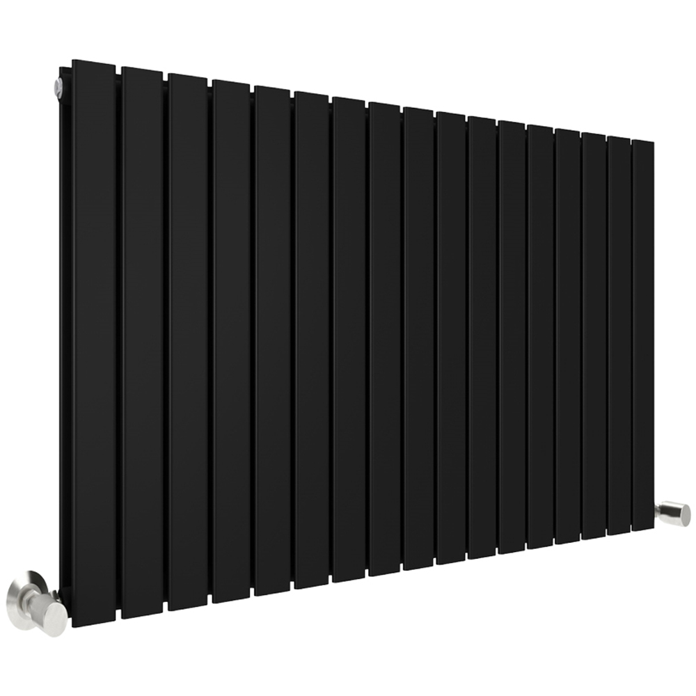 Black 7842 BTU Double Flat Panel Vertical Column Radiator 600 x 1156mm Image 1