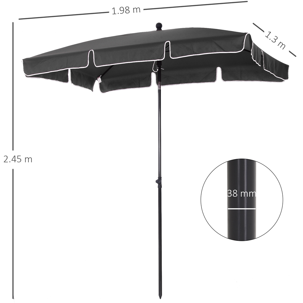 Outsunny Dark Grey Tilting Parasol 2 x 1.25m Image 8