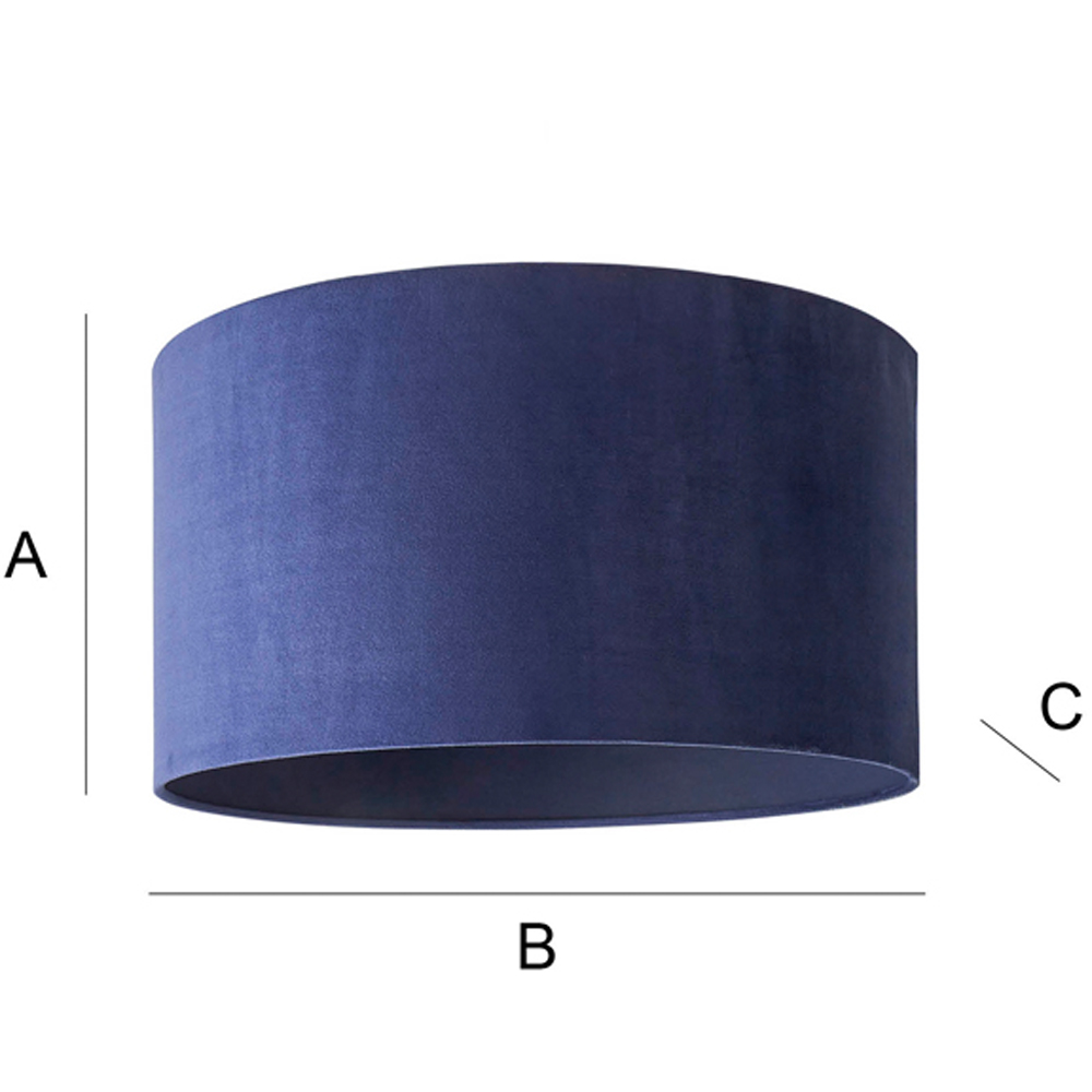 ValueLights Reni Navy Velvet Drum Ceiling Lamp Shade 45cm Image 8