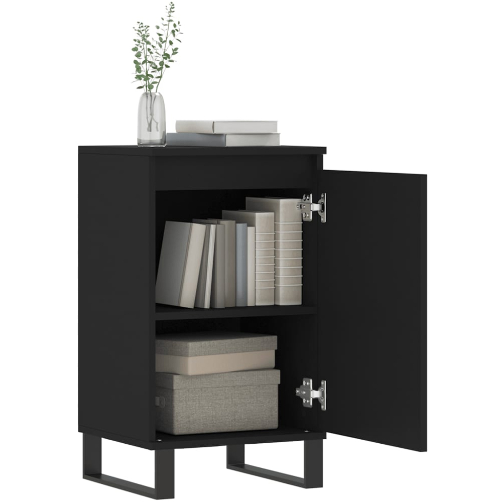 vidaXL Single Door Black Sideboard Set of 2 Image 4